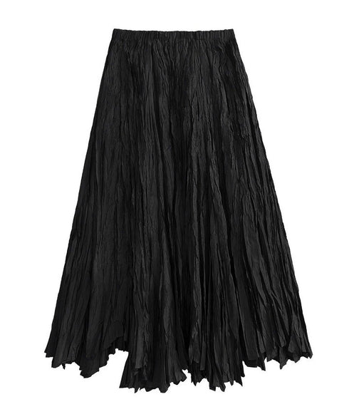 Wrinkle Flare Long Skirt