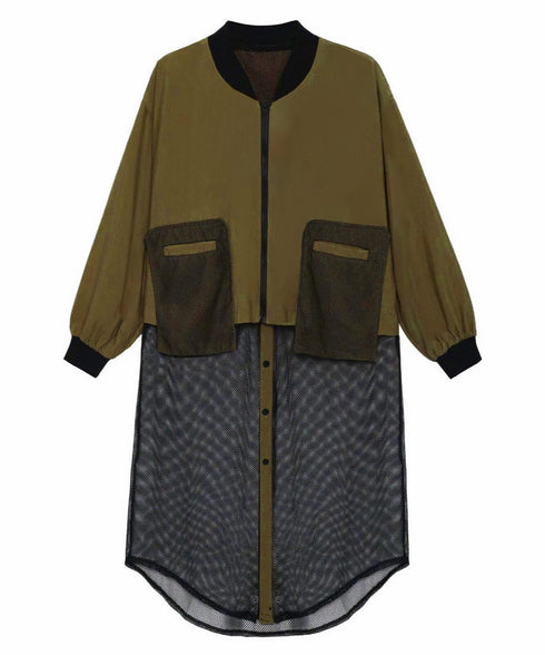 網狀開關拉鍊開襟衫