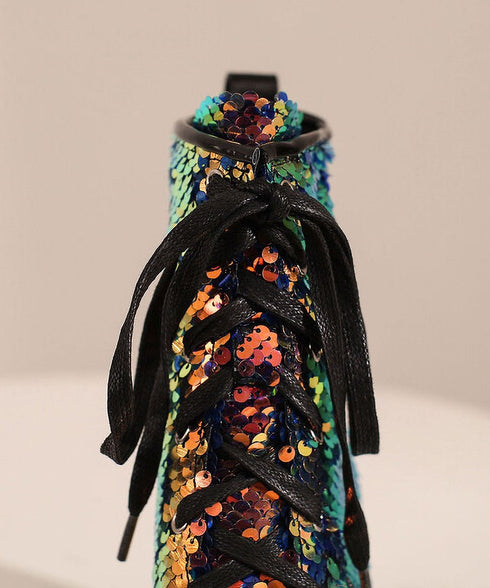 Holographic Sequin Chunky Boots