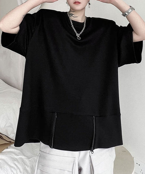 Zip Front Sweat Cardigan Tee