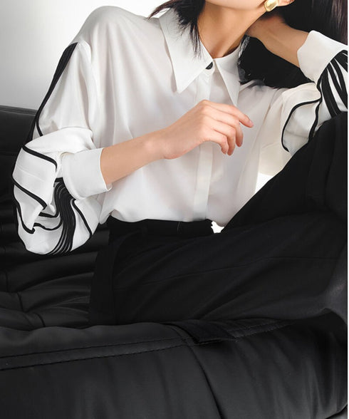 Pleated Sleeve Blouse