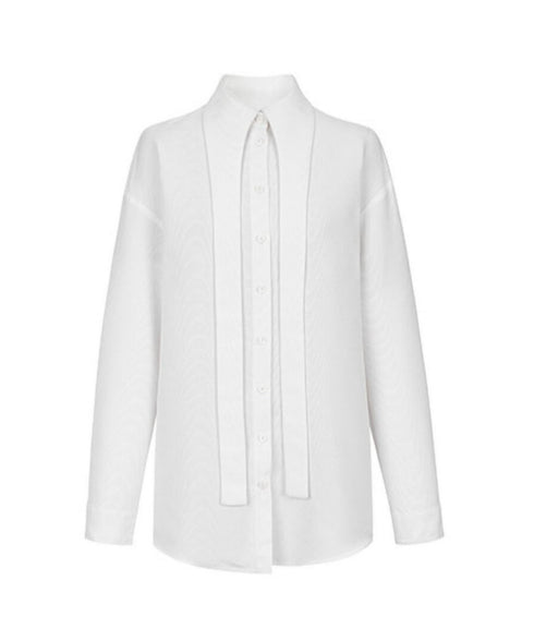 Scarf Collar White Blouse