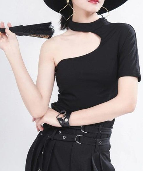 Cut-out One-shoulder Top