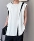Bicolor Slit Sleeveless Top