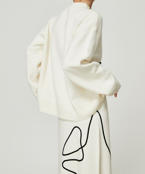 Line Drawing Sweater & Skirt Co-ord