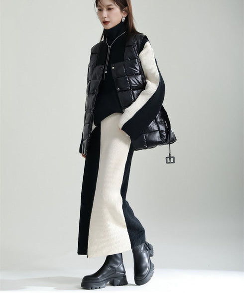 Bicolor Sweater & Skirt Co-ord