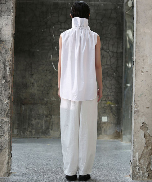 Gather Stand Collar Blouse