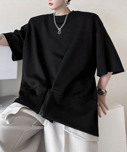 Zip Front Sweat Cardigan Tee