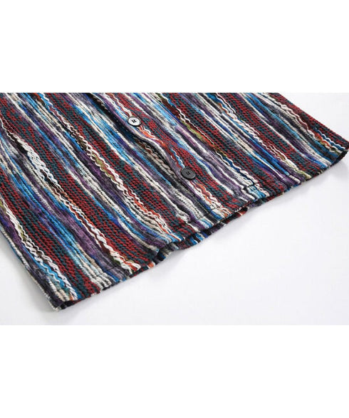 Multicolor Wavy Knit Cardigan