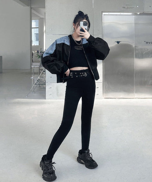 Collarless Zip Jacket