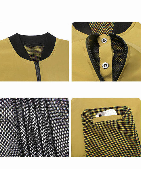 網狀開關拉鍊開襟衫