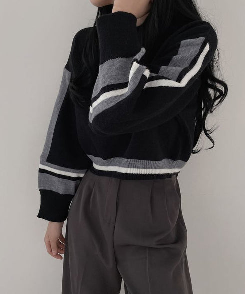 Colorblock Knit Pullover