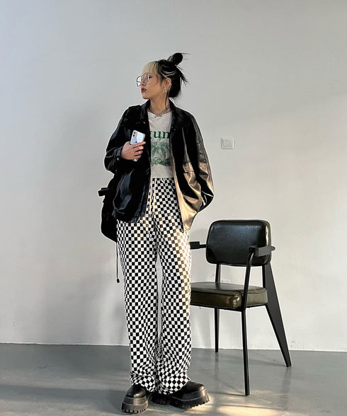 Flap Pocket Faux Leather Jacket