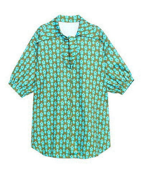 Retro Flower Print Blouse