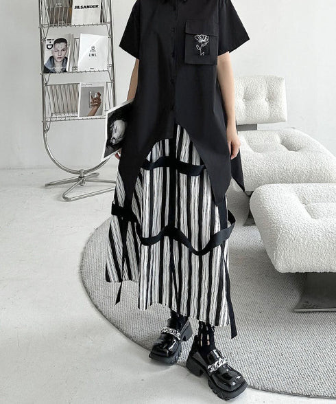 String Ribbon Flare Skirt