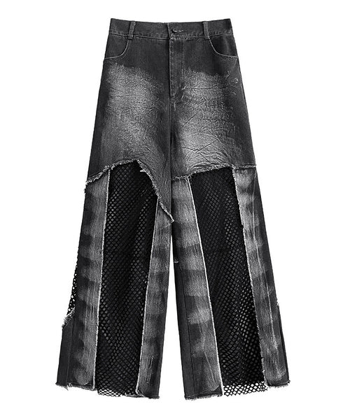 Mesh Denim Pants