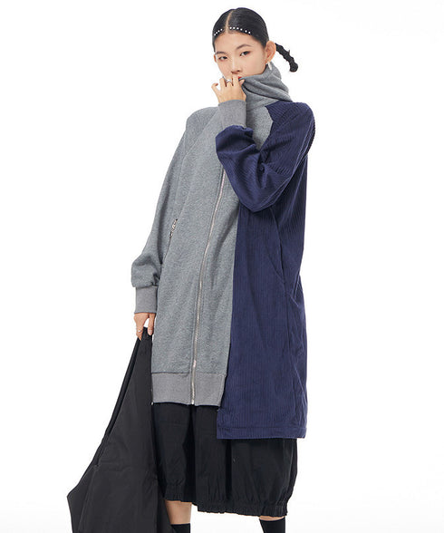 Bicolor Zip-up Hoodie