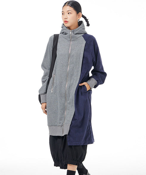 Bicolor Zip-up Hoodie