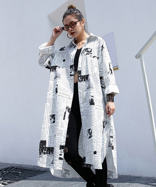 Letter Print Long Shirt