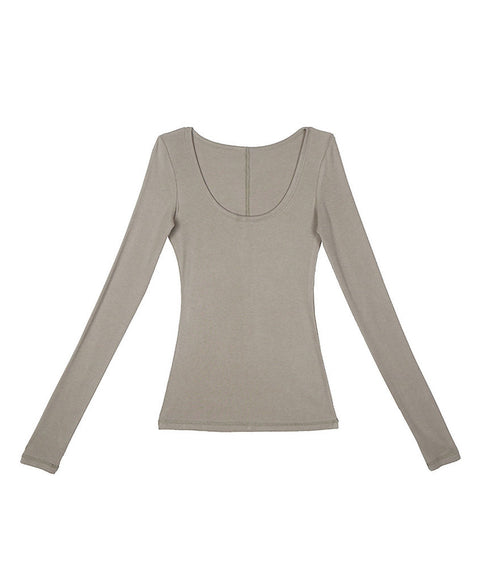 Oval-neck Top