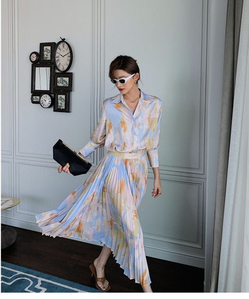 Pastel Flow Pleated Skirt