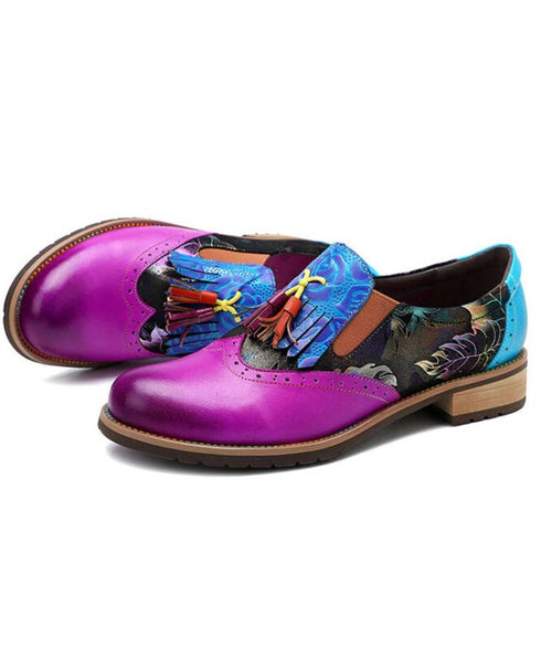 Gradation Leaf Tassel Loafers