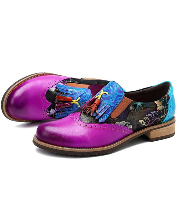 Gradation Leaf Tassel Loafers