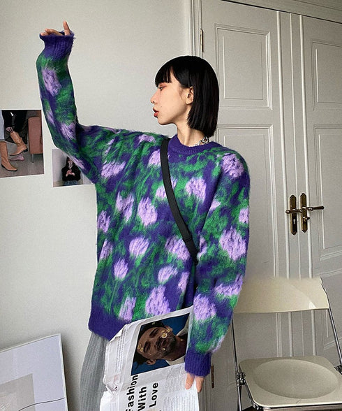 Flower Jacquard Sweater