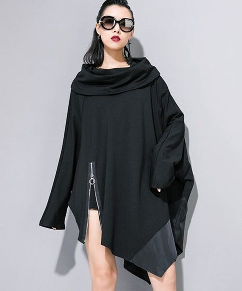 Drape Zip Oversized Pullover