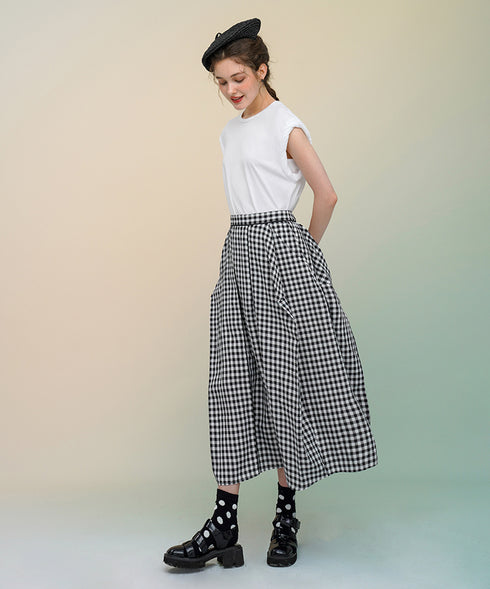 Gingham Check Skirt