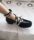 Studded Flower Strap Shoes