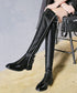 Dual Buckle Over Knee Boots