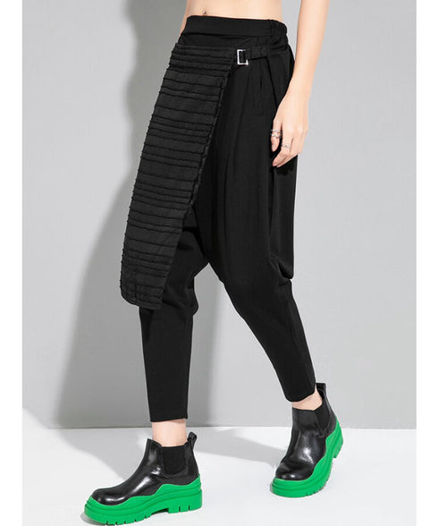 Layered Pleat Asymmetry Pants