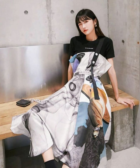Planet One-shoulder Dress