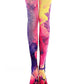 Vivid Floral Print Tights