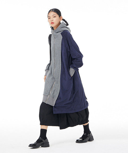 Bicolor Zip-up Hoodie