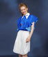 Blue Bird Ruffle Sleeve Blouse