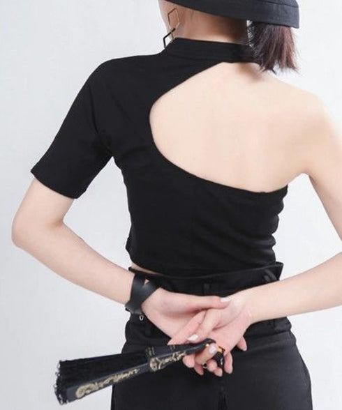 Cut-out One-shoulder Top