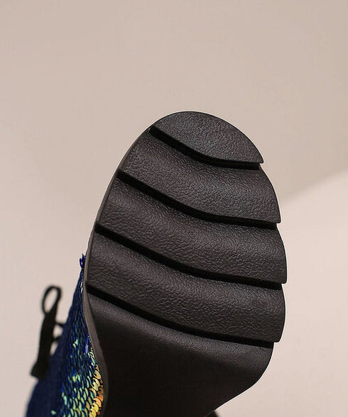 Holographic Sequin Chunky Boots