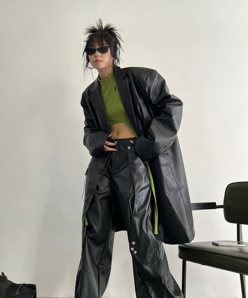 Oversized Faux Leather Jacket