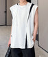Bicolor Slit Sleeveless Top