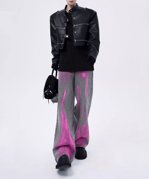 Paint Graphic Wide Denim