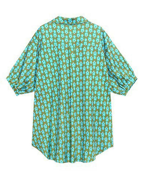 Retro Flower Print Blouse