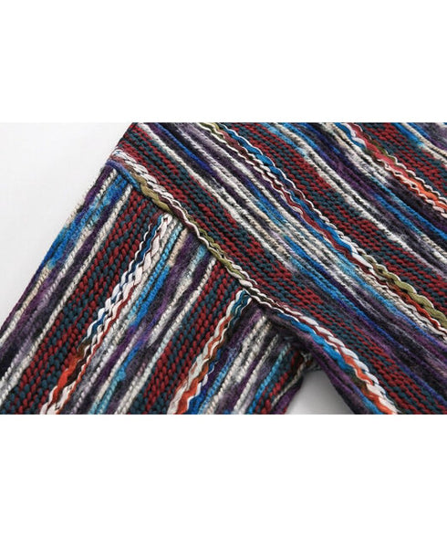 Multicolor Wavy Knit Cardigan