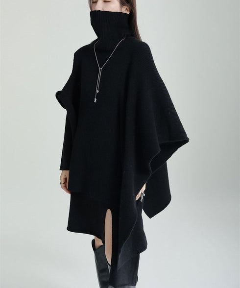 Slit Knit Dress & Poncho Co-ord