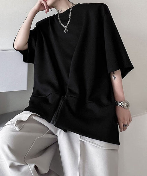 Zip Front Sweat Cardigan Tee