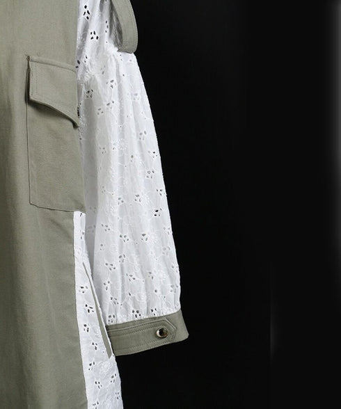 Lace Switching Short Coat