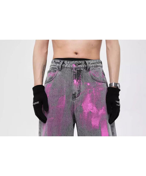 Paint Graphic Wide Denim