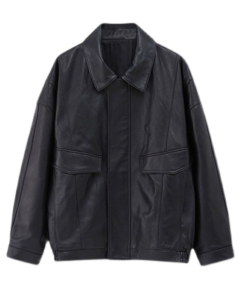 Flap Pocket Faux Leather Jacket