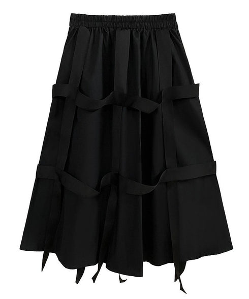 String Ribbon Flare Skirt